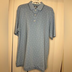 FootJoy Men's Light Blue Polo with White Accents